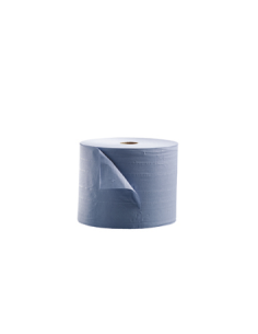 Bobina de papel industrial de triple capa de color azul