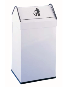 Papelera pintada rectangular con tapa basculante 40L