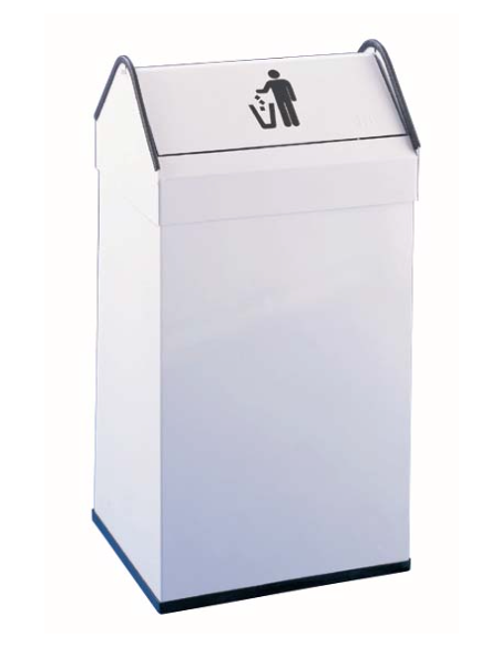Papelera pintada rectangular con tapa basculante 40L