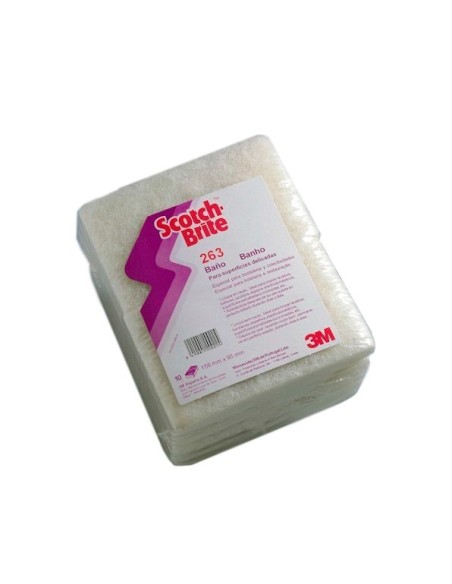 Almohadilla estropajo Scotch Brite baño blanco