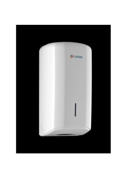 Dispensador blanco de papel higiénico interplegado