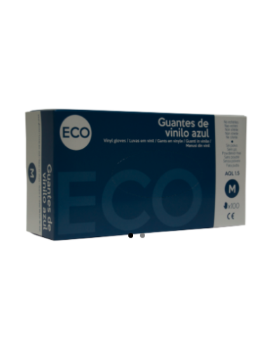 Guante vinilo ECO azul sin polvo t/m