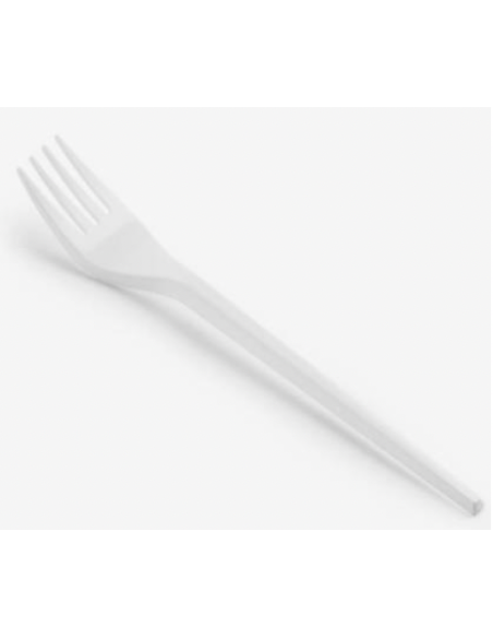 Tenedor reutilizable de PS crema