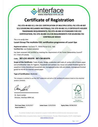 Certificado Lucart