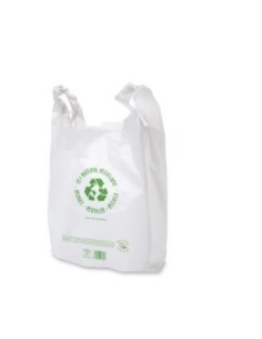 Bolsa camiseta blanca reciclada 50x60 200 ud