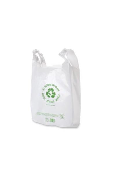 Bolsa camiseta blanca reciclada 50x60 200 ud