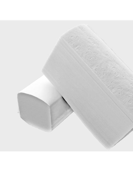Toalla secamanos de papel desechable de doble capa y plegado V 4000 ud